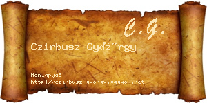 Czirbusz György névjegykártya