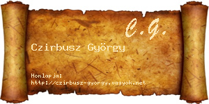 Czirbusz György névjegykártya