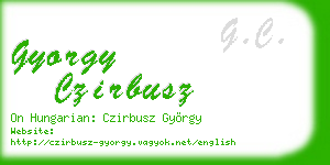 gyorgy czirbusz business card