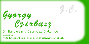 gyorgy czirbusz business card